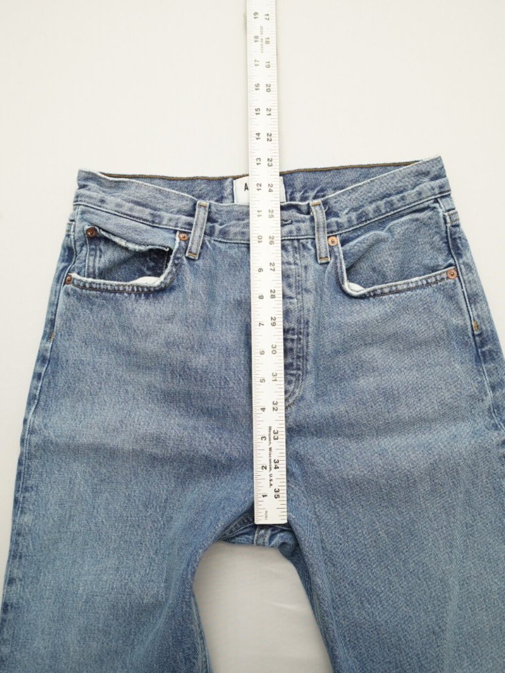 AGOLDE Fran Low Slung Straight Jeans in Reign Size 24 - Picture 9 of 12